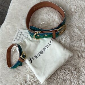 FriendshipCollar Turquoise and Gold Matching Set for you and your pup